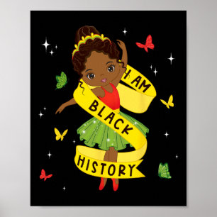 Póster Soy el mes de la historia negra Afro Africano Llet