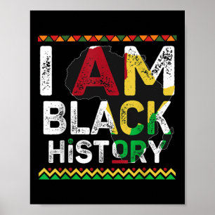 Póster Soy el mes de la historia negra Diseño Orgullo Afr