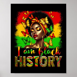 Póster Soy el Mes de la Historia Negra Melanin Afro Chica