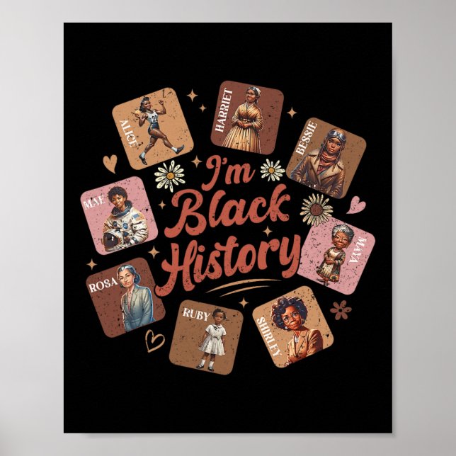 Póster Soy el Mes de la Historia Negra Mujer Negra Líder  (Frente)