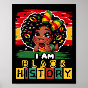 Póster Soy el Mes de la Historia Negra Niña Niños Melanin