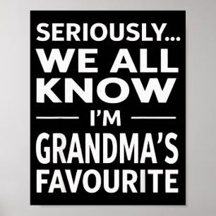Póster Soy el nieto o nieta favorito de la abuela Humor