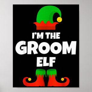 Póster Soy El Novio Elf Familia Pijama Navidad Divertido 