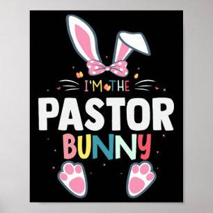 Póster Soy el pastor Bunny Easter Day Rabbit Family Matc