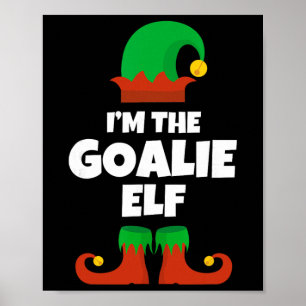 Póster Soy El Portero Elfo Familia Pijama Navidad Hockey