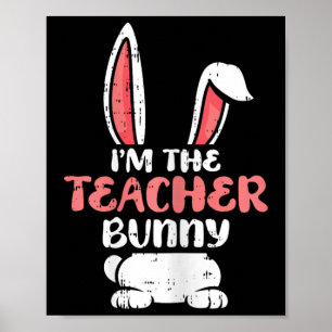 Póster Soy El Profesor Bunny Easter Egg Hung Spring Wom