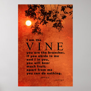 Póster Soy el Vino... (Escritura: Juan 15:5)