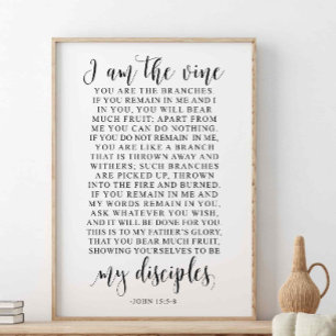 Póster Soy El Vino Que Eres Las Ramas, John 15:5-8