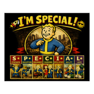 Póster Soy Especial | Stats Mousepad Inspirado en Fallout