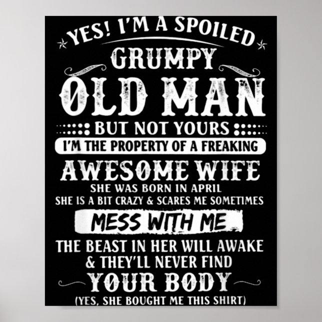 Póster Soy Esposa Vieja Malhumorada Mimada Nacida (Frente)