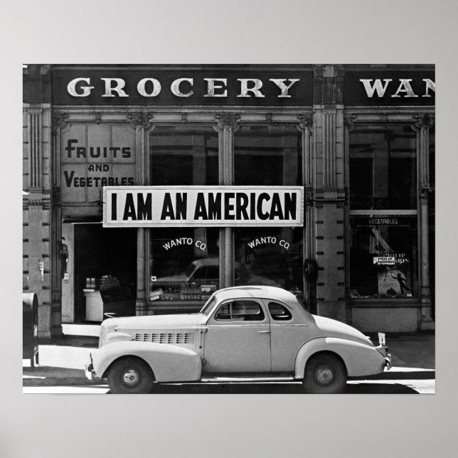 Póster Soy Estadounidense, 1942. Foto de cosecha de vinta (Frente)