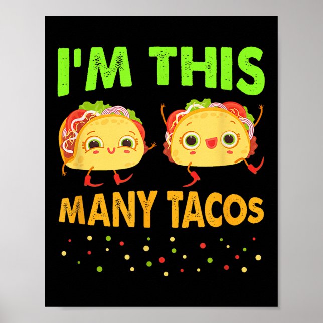 Póster Soy Este Muchos Tacos Segundo Cumpleaños Cinco D (Frente)