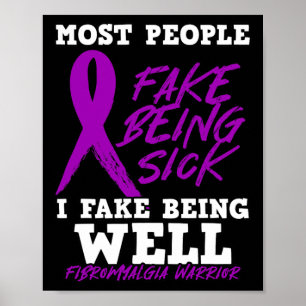 Póster Soy Falso Estar Bien. Púrpura Fibromialgia Concien