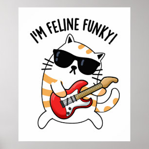 Póster Soy Feline Funky Funny Cat Pun