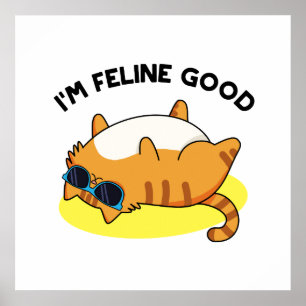 Póster Soy Feline Good Funny Fat Cat Pun
