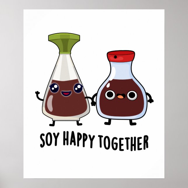 Póster Soy feliz juntos con salsa de soja (Frente)