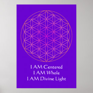 Póster SOY flor del poster de la meditación de la vida