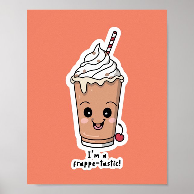 Póster Soy Frappe-tastic | Frappe con crema batida (Frente)
