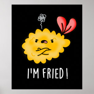 Póster Soy Fried Funny Tempura Sushi Pun Dark BG