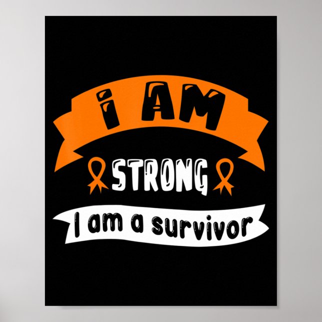 Póster Soy Fuerte Y Soy Un Sobreviviente Con Cáncer De Le (Frente)