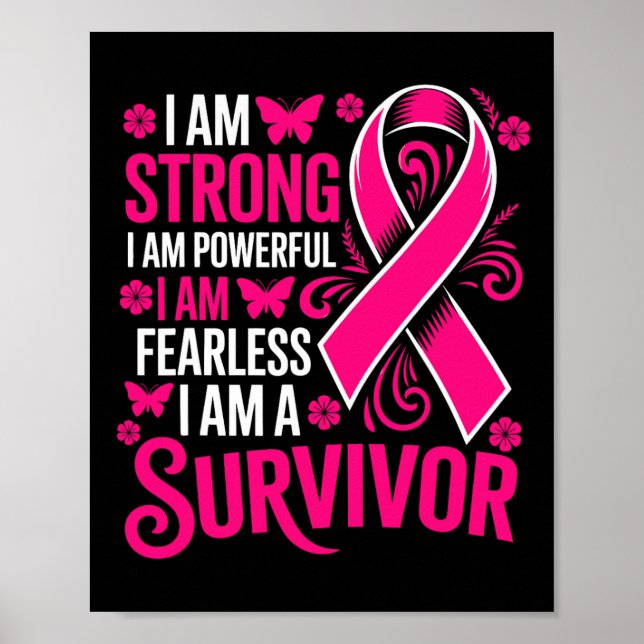 Póster Soy Fuertemente Poderoso Y Sin Miedo Un Cáncer De  (Frente)