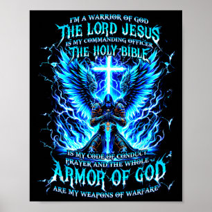 Póster Soy Guerrero De Dios Armor De Dios Cristiano