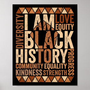 Póster Soy historia negra, afroamericano, historia negra