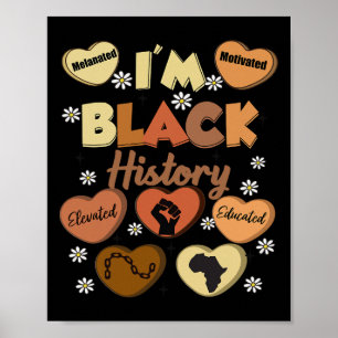 Póster Soy Historia Negra Afroamericano Mes de la Histori