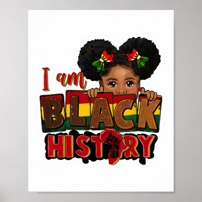 Póster Soy Historia Negra Decimoctava Melanina Negra Niño (Frente)