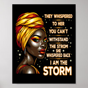 Póster Soy historia negra La tormenta Afro Melanina Mujer