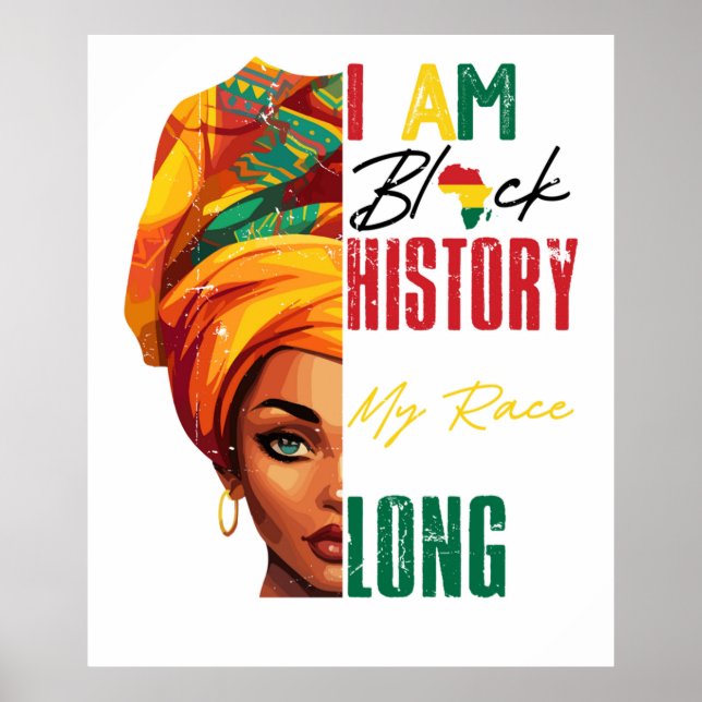 Póster soy historia negra, mujeres africanas (Frente)