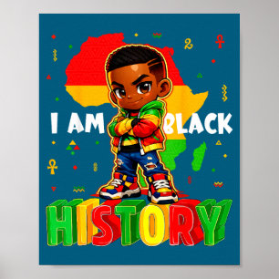 Póster Soy historia negra niños afroamericanos negros