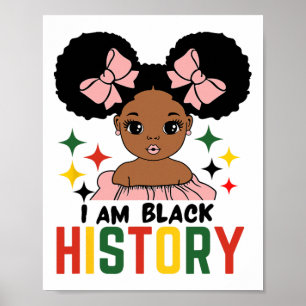 Póster Soy historia negra niños Chicas Mes de historia ne