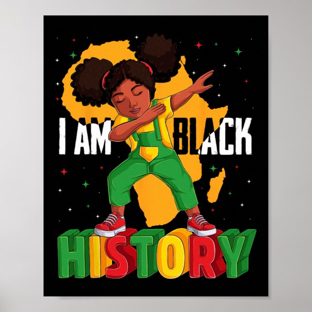 Póster Soy historia negra niños Chicas mujeres historia n (Frente)