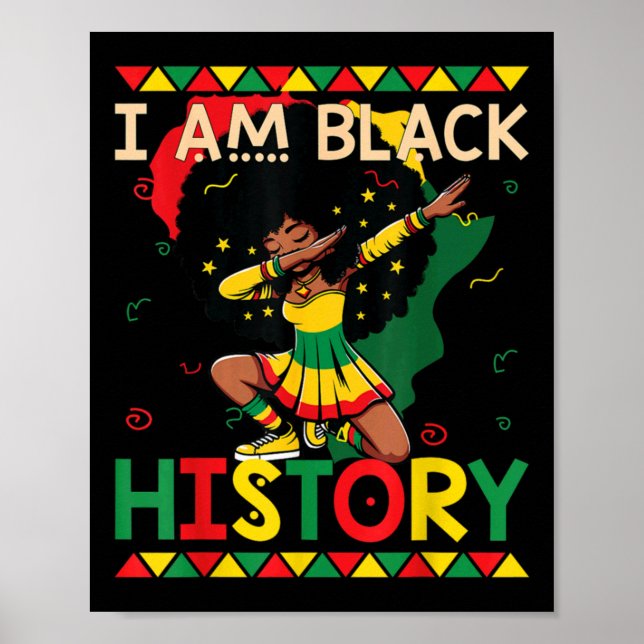 Póster Soy Historia Negra Para Mujeres Chicas Niños (Frente)
