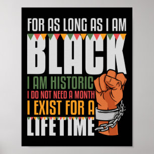 Póster Soy Histórico Existente Vida Útil Afroamericano Ne