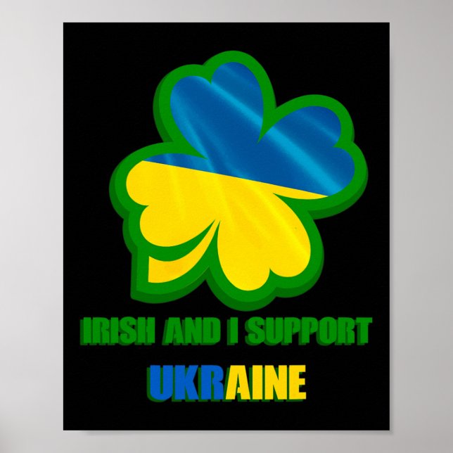 Póster Soy irlandés y apoyo a Ucrania (Frente)