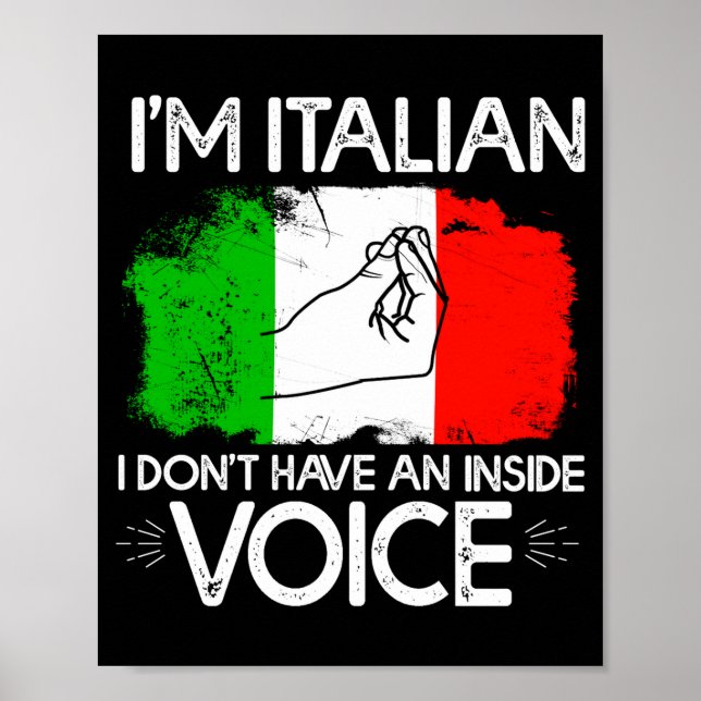 Póster Soy italiano No tengo voz interior (Frente)