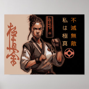 Póster Soy Kyokushin, indestructible, invencible