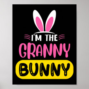 Póster Soy La Abuela Bunny Orejas De Conejo Huevo Pascua