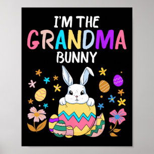 Póster Soy la abuela conejita feliz Día de Pascua, mujere
