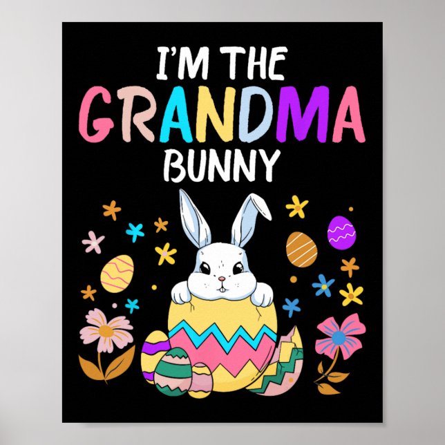 Póster Soy la abuela conejita feliz Día de Pascua, mujere (Frente)