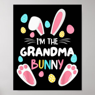 Póster Soy la abuela conejita Fiesta de Pascua de Familia