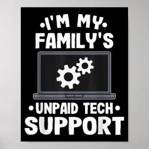 Póster Soy la computadora divertida de apoyo técnico no r