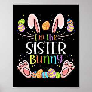 Póster Soy la coneja hermana Partido de Pascua familiar a