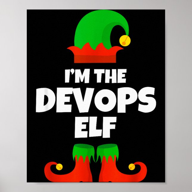 Póster Soy La Familia De Elfos Devops Pijama Navidad Inge (Frente)