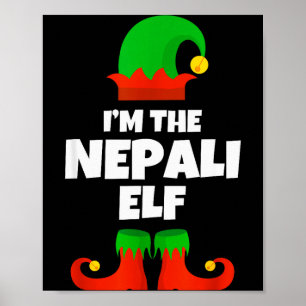 Póster Soy la familia de elfos nepaleses pijama Navidad d