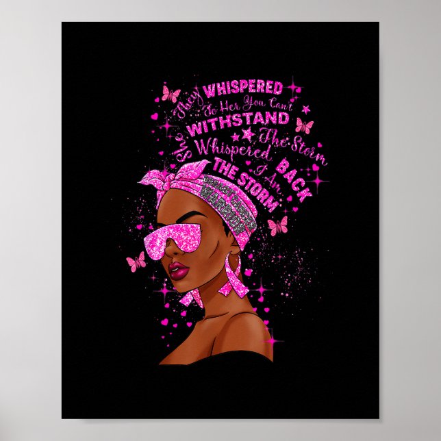Póster Soy la fuerte tormenta de las mujeres negras rosad (Frente)