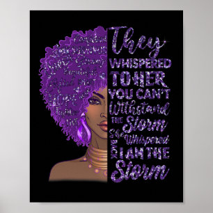 Póster Soy la fuerte tormenta mujer negra sobredosis de p