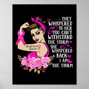 Póster Soy la fuerte tormenta mujeres guerrera del cáncer